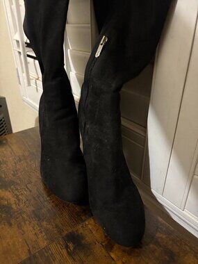 Circus NY by Sam Edelman Black Knee-High Block-Heel Dress Boots (US Size 11)
